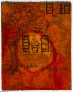Untitled (house And Tree, Mounted On Masonite) — Joseph Cornell