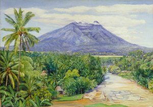 Bekijk De Vulkaan Salak Vanuit Java — Marianne North