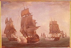 Combat Des Fregates La Junon Et La Gentille Contre Le Vaisseau Anglais L'ardent17 Aout 1779 — Pierre Julien Gilbert
