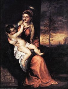 Madonna And Child In An Evening Landscape — Titian