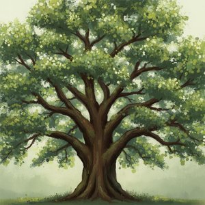 Sentinella Eterna: Uno Studio Monumentale Di Crescita Verdante E Silenziosa Serenità
