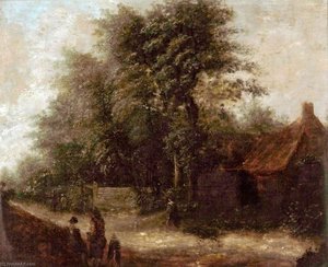 Cottage And Figures In A Landscape — John Berney Crome
