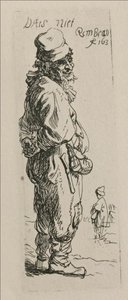 Ein Bettler Und Ein Begleiter, Nach Rechts Gedreht — Rembrandt Van Rijn