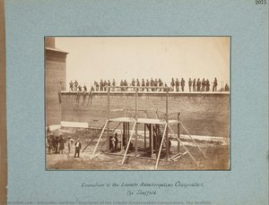 Execution Of The Lincoln Assassination Conspirators. The Scaffold. — Alexander Gardner
