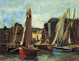 Der Eingang Zum Hafen Von Honfleur — Eugène Louis Boudin