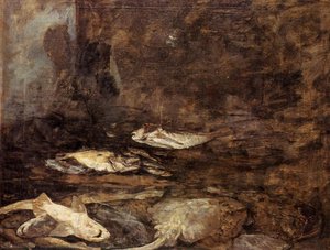 Fish, Skate And Dogfish — Eugène Louis Boudin