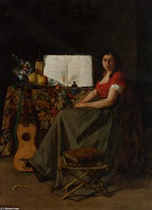 The Guitar Player — Ferdinand Victor Léon Roybet