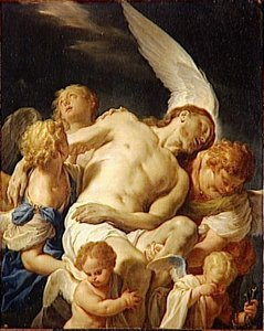Christ Mort Porté Par Des Anges — Francesco Trevisani