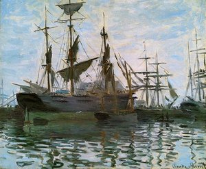 Ships In Harbor — Claude Monet