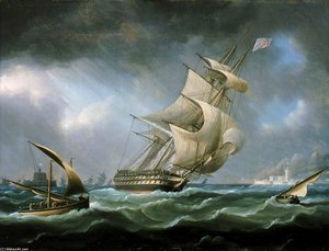 Hms ‘warrior’ Off The Mouth Of The River Tagus — Thomas Buttersworth