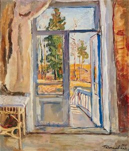 Spring. Open Door On The Balcony. — Pyotr Konchalovsky