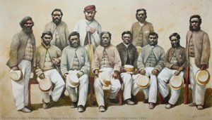 Watercolour, Aboriginal Cricket Team 1866 — Robert Roger Ingpen Am, Frsa