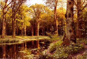 A Forest Stream — Peder Mørk Mønsted