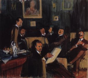 Group Portrait Of Painters Of The World Of Art — Boris Mikhailovich Kustodiev