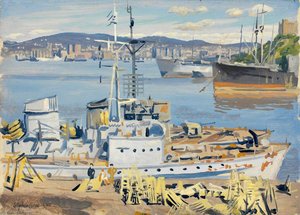 German Gunboats And Merchant Vessels Interned At Sjursoya, Near Oslo — Stephen Bone