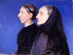 Portrait Of Ane Hedvig Brøndum And Her Daughter Hulda — Anna Kirstine Ancher
