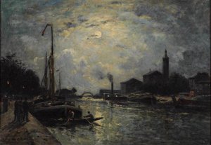 Bateaux Sur Le Fleuve, Clair De Lune (titre Attribué) — Stanislas Lépine