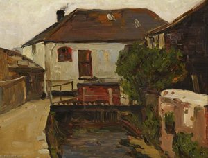 Cottages By The River — Maud Ireland Button