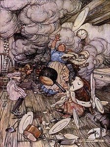 Alices En El País De Las Maravillas. Cerdo Y Pimiento — Arthur Rackham