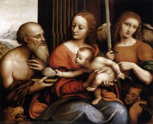 Madonna And Child With Sts Jerome And Michael — Giampietrino