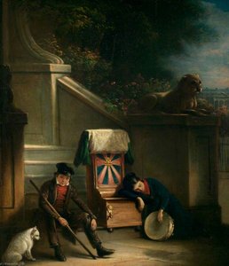 Two Children With A Hurdy Gurdy — Sr John E Ferneley