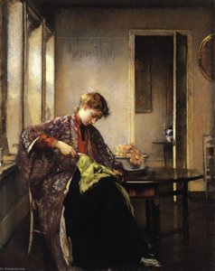 Girl Mending — Edmund Charles Tarbell