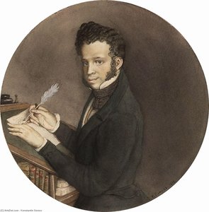 Alexander Pushkin At Work — Konstantin Andreevic Somov