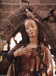 Annunciation (detail) — Wit Stwosz