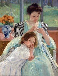 Junge Mutter Beim Nähen — Mary Stevenson Cassatt