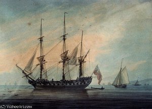 Seascape With A Frigate — Samuel Atkins