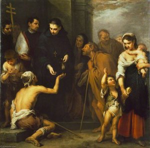 La Caridad De Santo Tomás De Villanueva — Bartolomé Esteban Murillo