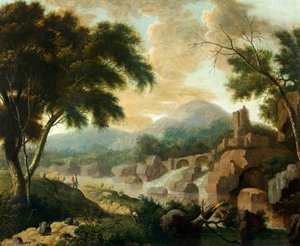 Landscape With Raging River — Philip James De Loutherbourg