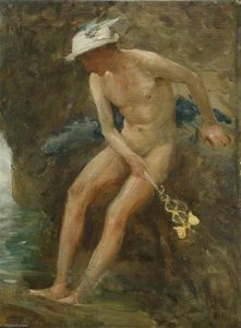 Hermes At The Pool (sketch) — Henry Scott Tuke