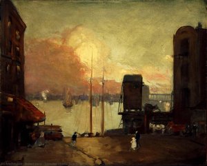 Cumulus Clouds, East River — Robert Henri