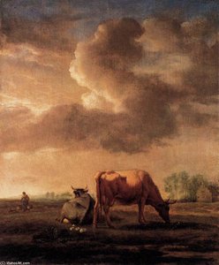 Cows On A Meadow — Adriaen Van De Velde