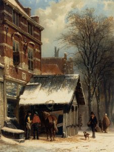 The Smithy Of Culemborg In The Winter — Cornelis Springer