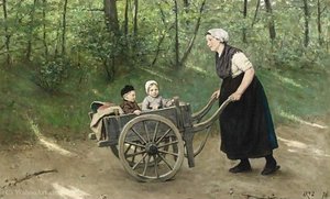 A Stroll In The Pushcart — Adolph Artz (david Adolf Constant Artz)