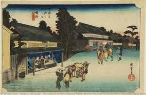 The Famous Arimatsu Dyeing Shops, Narumi, From The Series The Fifty-three Stations Of The Tokaido (hoeido Edition) — Utagawa Hiroshige