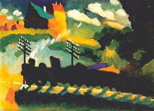 Ansicht Von Murnau Mit Zug Und Schloss — Wassily Wassilyevich Kandinsky