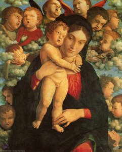 Dziewica Z Dzieciątkiem I Cherubimami — Andrea Mantegna