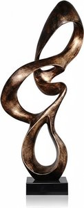 Elegant Resin Sculpture - Bronze Accent Piece | Modern Art Deco Home Decor Statuette – 22x14x46cm
