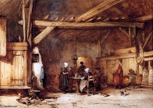 Farmers Family At Dinner Sun — Johannes Bosboom