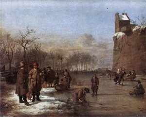 Amusement On The Ice — Adriaen Van De Velde