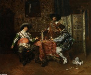 A Game Of Cards — Ferdinand Victor Léon Roybet