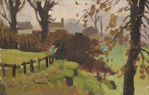Figures By A Fence — Pierre Adolphe Valette