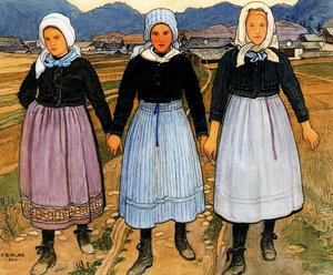 Three Young Girls — Ernest Biéler