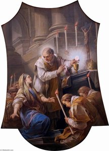 The Mass Of Saint Gregory The Miracle Of The Host — Charles-andré Van Loo