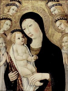 Madonna And Child With Sts Anthony Abbott And Bernardino Of Siena — Sano Di Pietro