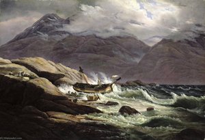 Shipwreck On The Norwegian Coast — يوهان كريستيان دال