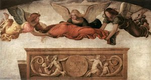 St Catherine Carried To Her Tomb By Angels — Bernardino Luini